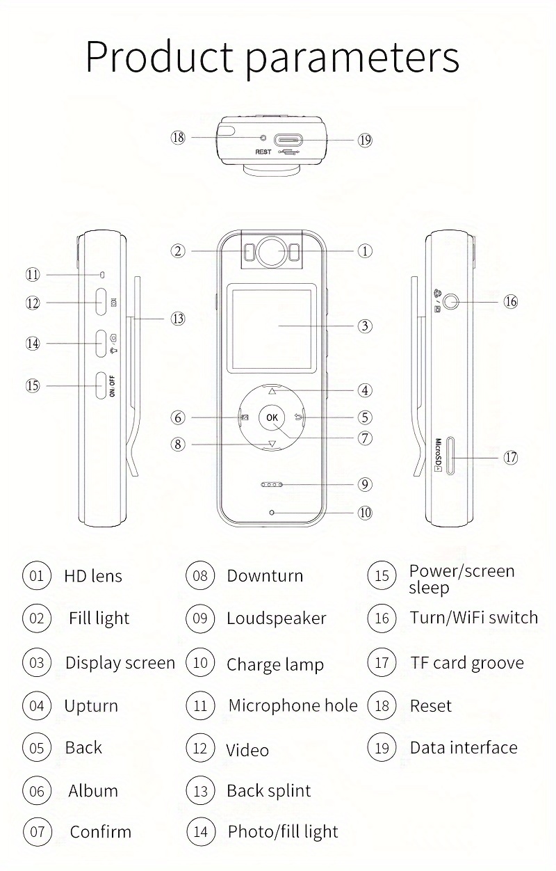 Ultra HD 4K Akciona Kamera sa Objektivom koji se Rotira 180°, Kompaktna Kamera sa Bežičnim Wifi Ekranom, Nosiva Kamera sa Štipaljkom, Idealna za Sportove na Otvorenom i Biciklizam.