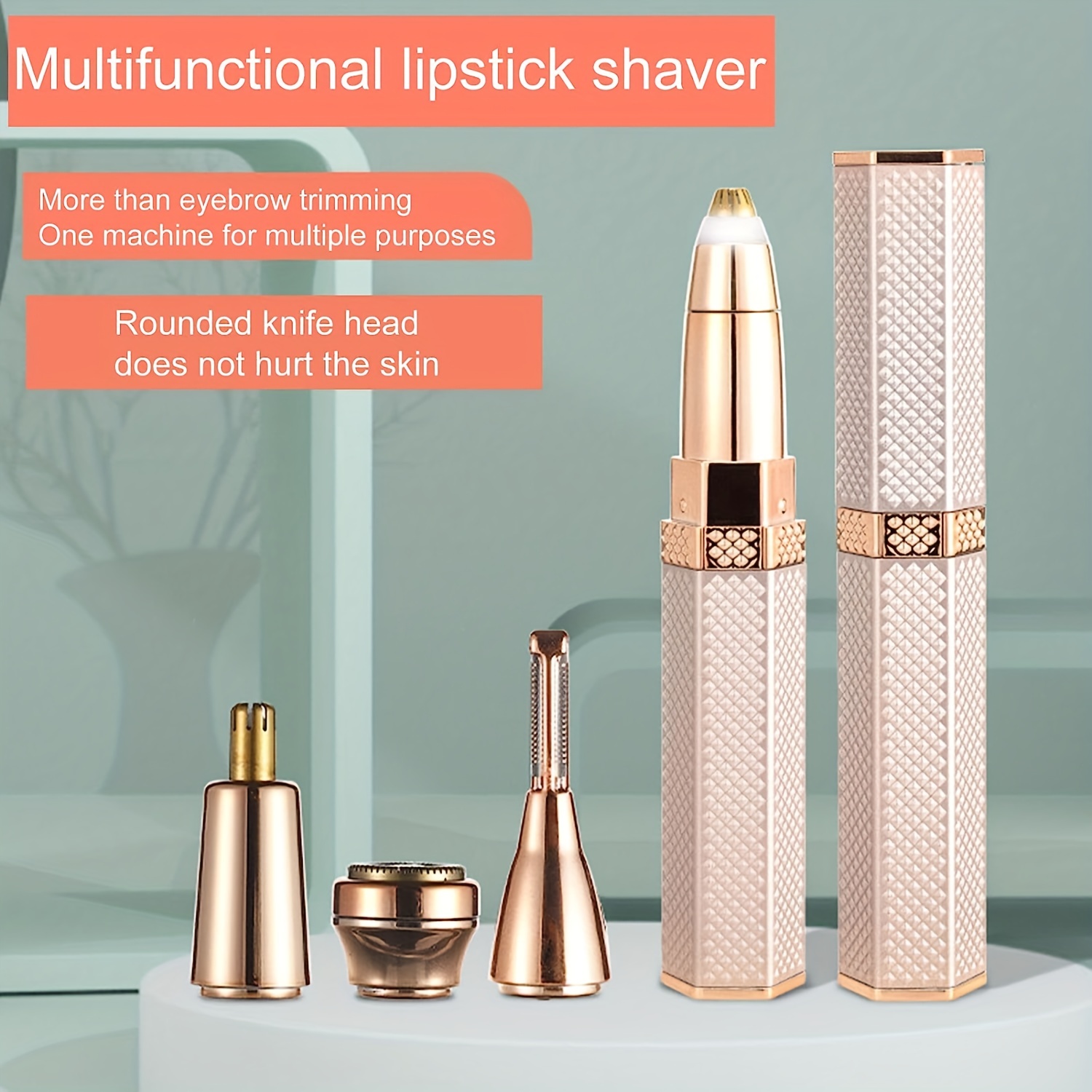 4 u 1 Električni brijač za lice za žene Epilator za celo telo Punjiva bezbolna trimera za obrve, nos i bikini zonu