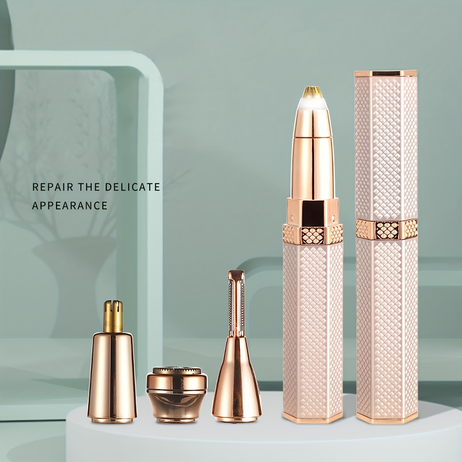 4 u 1 Električni brijač za lice za žene Epilator za celo telo Punjiva bezbolna trimera za obrve, nos i bikini zonu