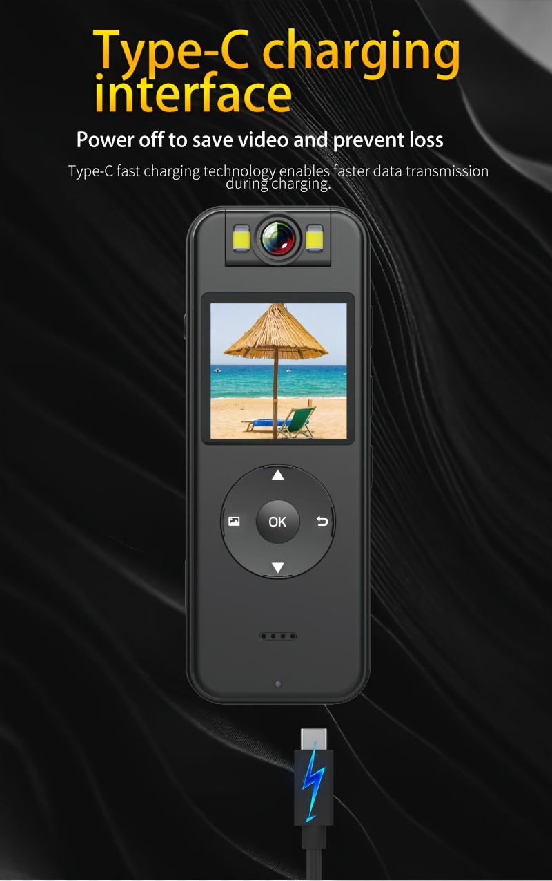 Ultra HD 4K Akciona Kamera sa Objektivom koji se Rotira 180°, Kompaktna Kamera sa Bežičnim Wifi Ekranom, Nosiva Kamera sa Štipaljkom, Idealna za Sportove na Otvorenom i Biciklizam.