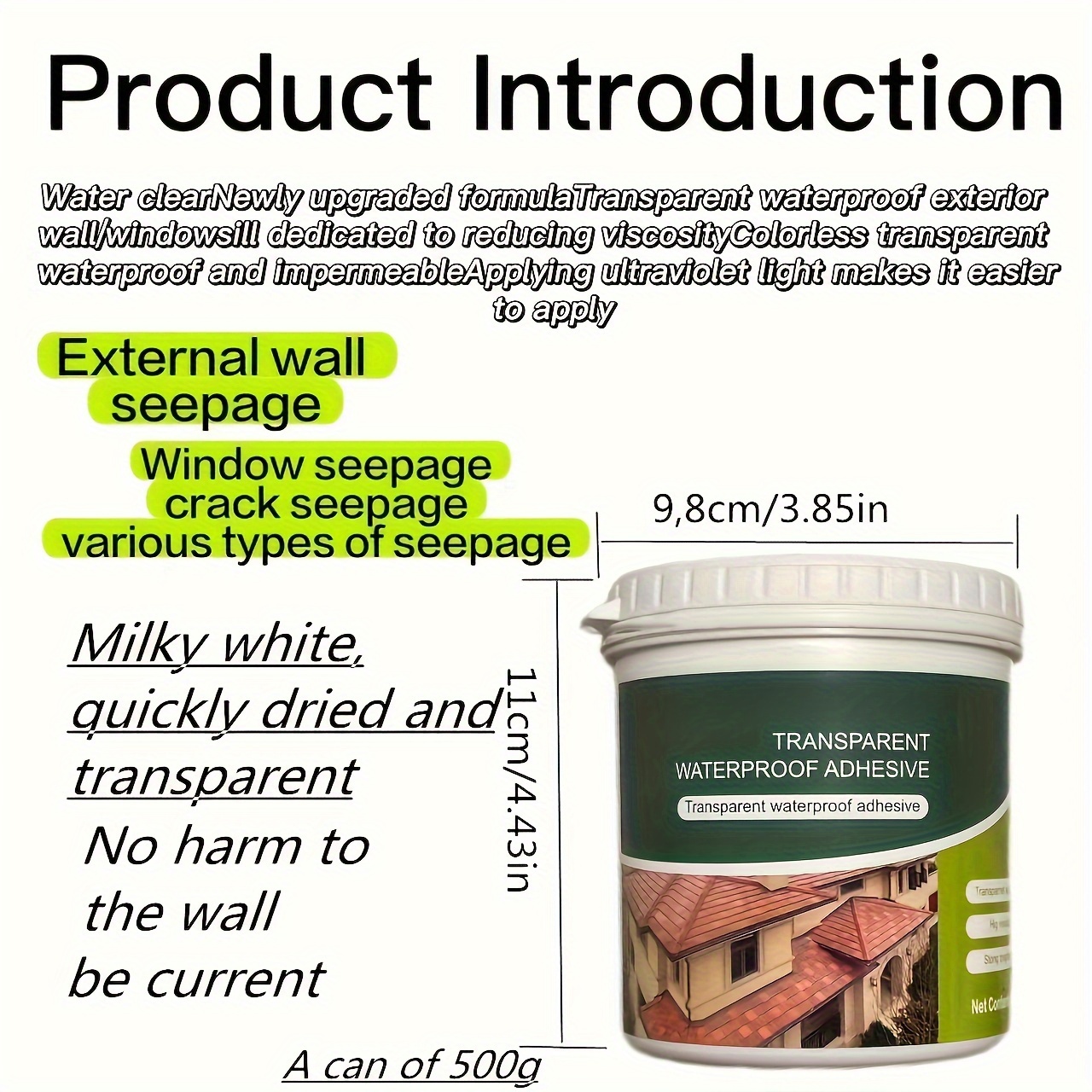 500G/17.6Oz Nevidljivi Agent, Izolacioni Zaptivač, Super Jaki Lepak, Nevidljivi Agent Otporan na Curenje