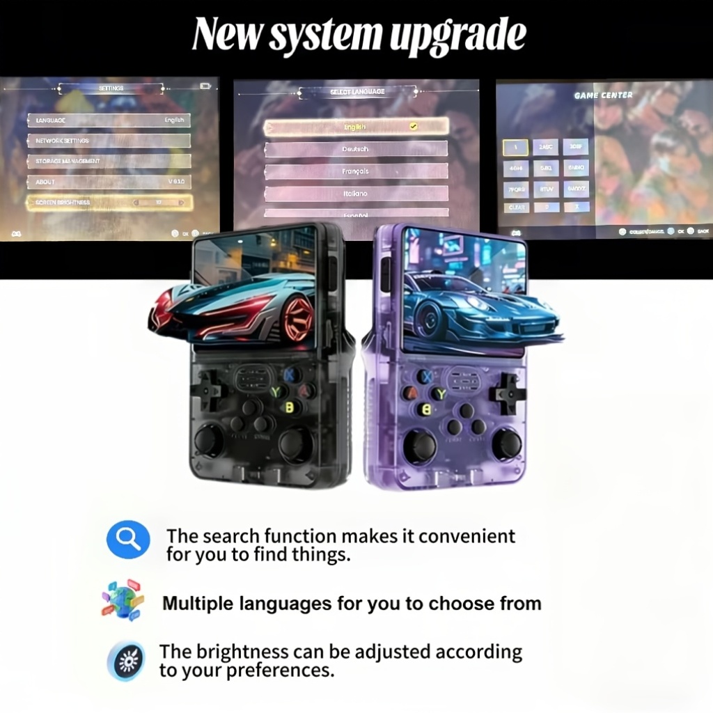 Moderne konzole za igre | Prenosivi ručni uređaji za igre sa kontrolerima | 128GB/64GB memorije | Baterija od 3000mAh | Podržava prebacivanje između više jezika | Dostupno u 7 boja | 3.5-inčni klasični ekran za zabavu | 10 nivoa podesive jasnoće | E