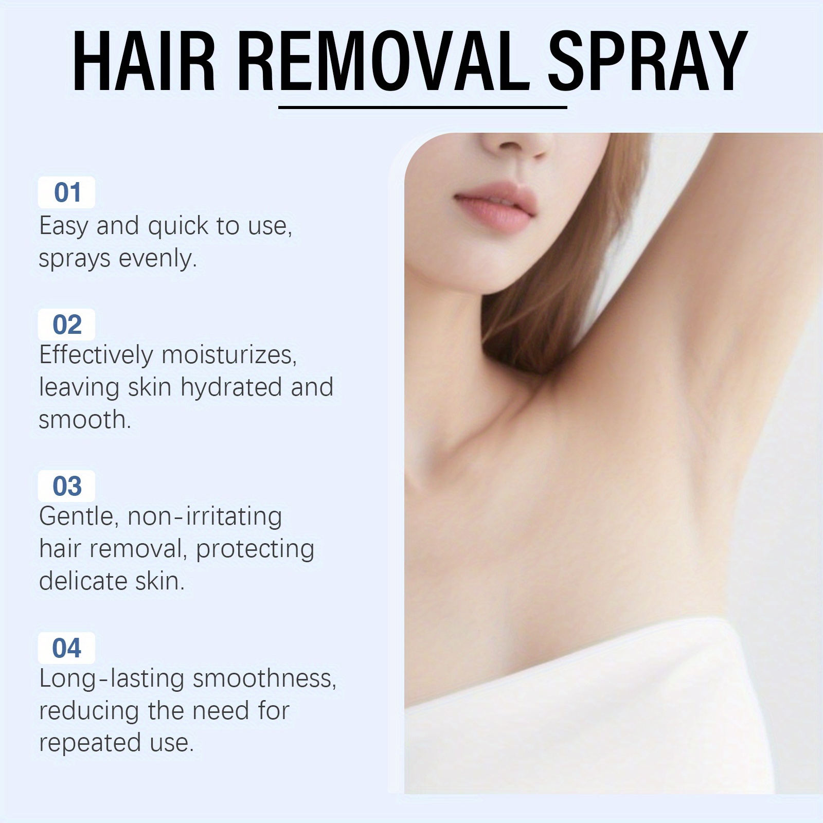 Sprej za negu tela od 100ml sa blagim sastojcima za čišćenje, hranjenje i zaglađivanje kože - Praktičan i jednostavan sprej za uklanjanje dlačica