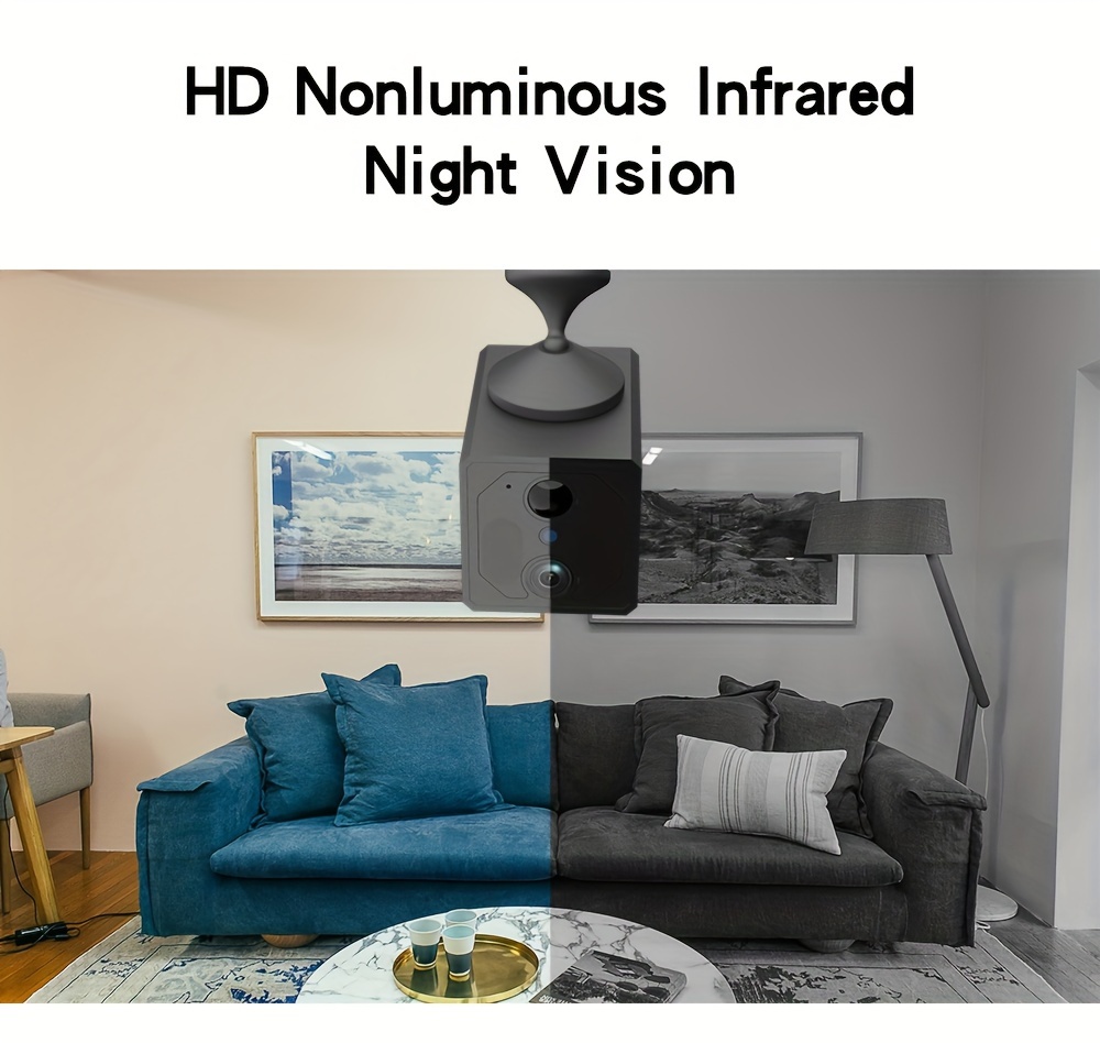 Mini kamera sa baterijom niske potrošnje | Ultra-dugo stanje pripravnosti, WiFi daljinski upravljač, PIR detekcija ljudi, Nadzor visoke definicije, Ugrađena litijumska baterija za 1-90 dana, Daljinski nadzor, Dvosmerni glas, Infracrvena noćna vizija, Detekcija pokreta, Push obaveštenja putem aplikacije