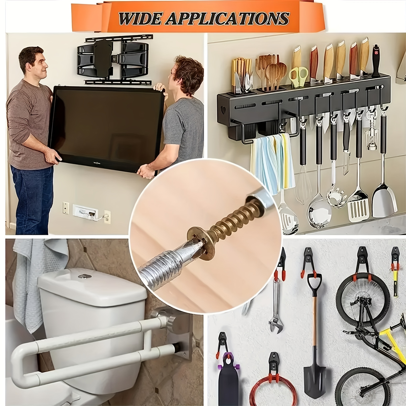 Setovi od 5/50/200 metalnih zupčastih ekspanzionih cevi sa samoreznim šrafovima za bušenje cevi, utikači za betonske zidove, sidra, kompleti vijaka, metalne zupčaste ekspanziono cevi sa samoreznim šrafovima - izdržljivi, visokočvrsti šrafovi, pogodni za betonske zidove