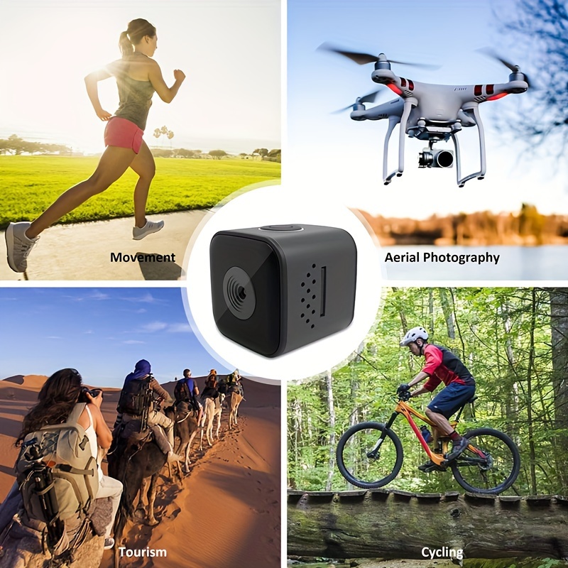 1 Set 1080P Full HD Mini Kamera - Auto AI Noćna Vizija, Mini Akciona Kamera, Punjiva, 64GB TF Memorijska Kartica