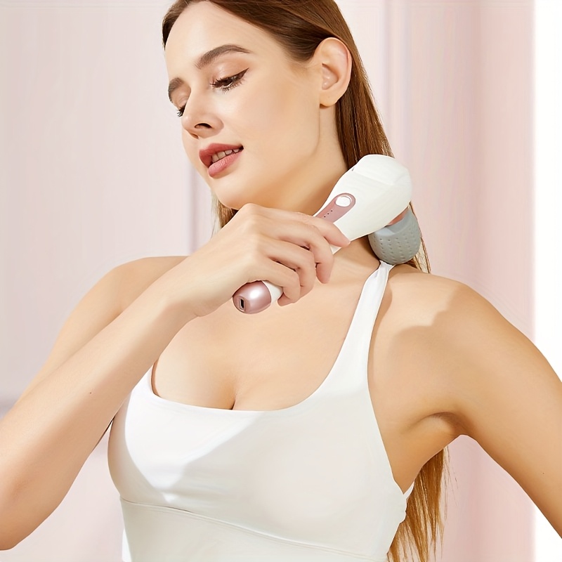 180° Rotirajući Punjivi Ručni Masažer, Bežični i Prenosivi sa 5 Nivoa Intenziteta za Duboku Masažu Mišića Vrata, Leđa, Ramena i Nogu. Ima Ultra-Tihi Dizajn i USB-C Brzo Punjenje, Što ga Čini Idealnim Poklonom za Sportiste i Pogodnim za Sve.