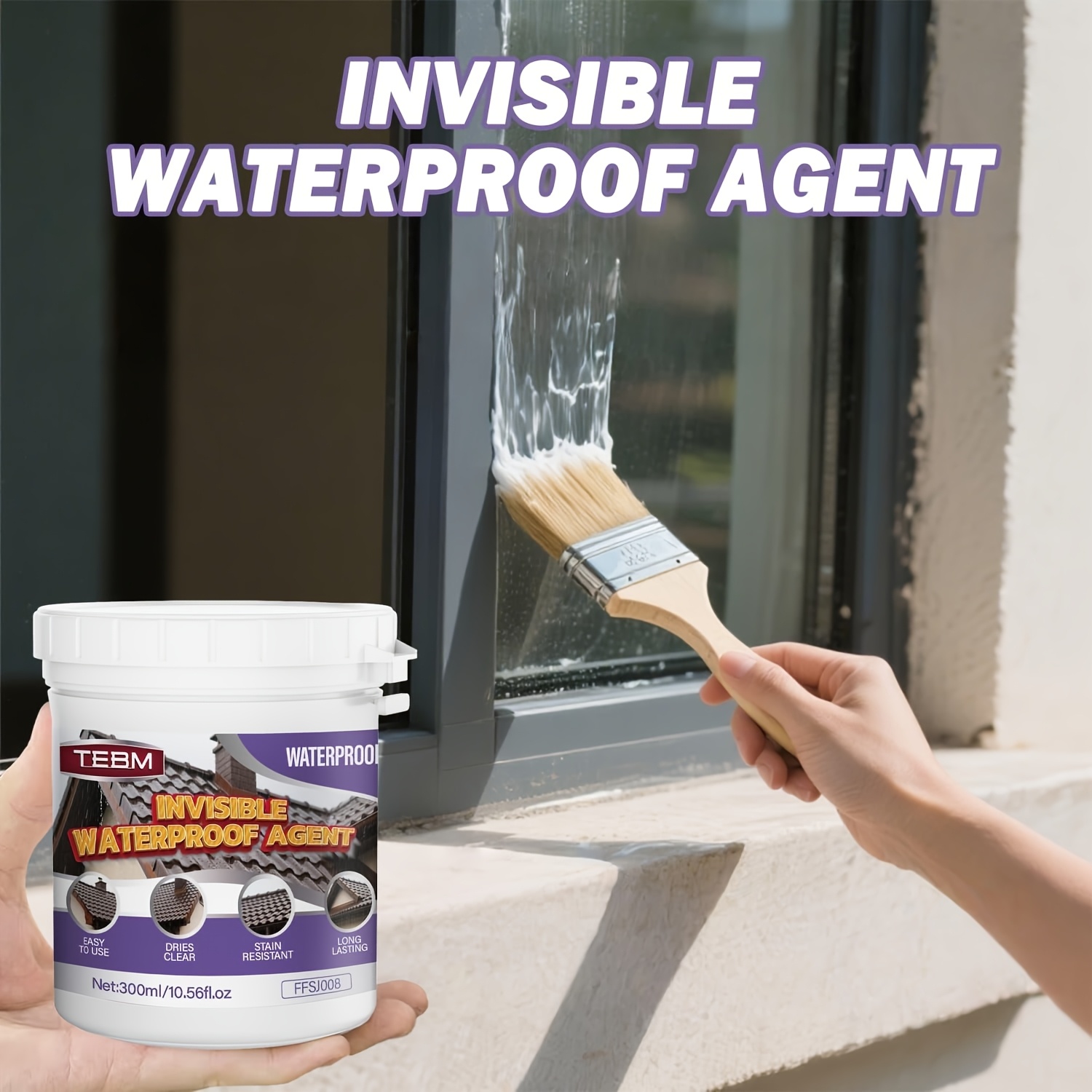 Nevidljivi Vodootporni Agent za Rastafe i Zidne Šavove Balkonskih Prozora - Popunjava Propuštene Mesta, Otporan na Prašinu & Termoizolacija, Laka Aplikacija, Izdržljiv & Dugotrajan Zaptivač