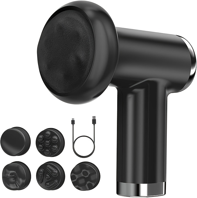 Prenosivi masažer - USB punjivi model, 6-brzinski podesivi uređaj za oblikovanje tela sa 5 odvojivih masažnih glava, lako punjenje | Velika kapacitet baterije | Masaža celog tela, idealan praznički poklon za voljene, prijatelje i porodicu za Noć veštica, Božić i druge prilike, Glatko funkcionisanje