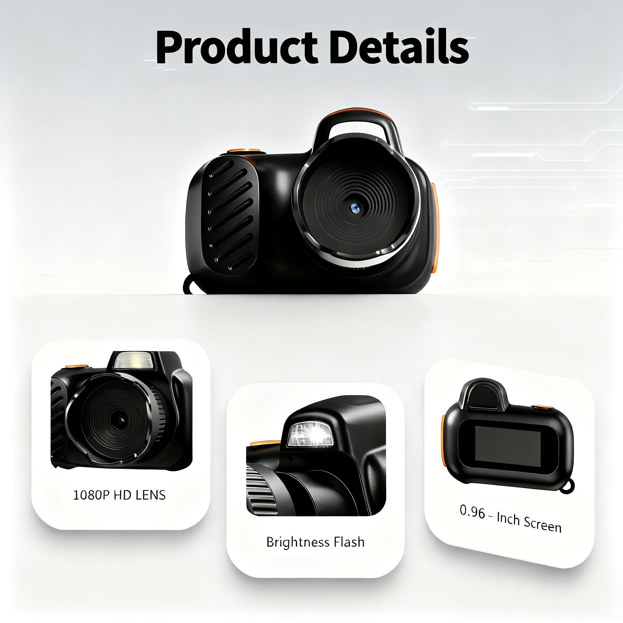 Kompaktni 1080P HD Video Rekorder - Digitalni Kamera u Obliku Privezka sa 64GB Memorijskom Karticom, 0.96-Inčnim HD Ekranom, Produženim Vek Trajanja Baterije i Ultra-Prenosivim Dizajnom, Idealan za Putovanja, Vlogovanje i Noćnu Fotografiju (Crna)