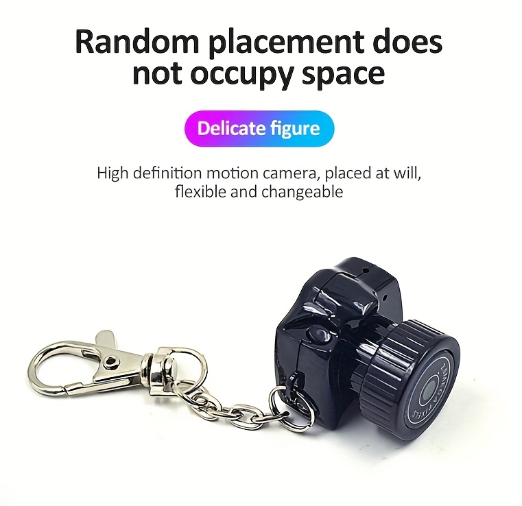 Kompaktna kamera, uređaj za snimanje video zapisa, ultra-kompaktna sigurnosna kamera, prenosivi DV za sportove na otvorenom, Y2000 mini nadzorna kamera sa funkcijom privezka za ključeve.