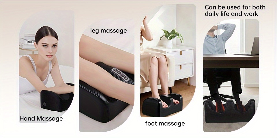 Dhovtcy Crni Električni Masažer | 3 Brzine, Reverzibilno Kotrljanje, 20 Rotirajućih Nodova, Tajmer od 15 minuta, Za Kućnu/Kancelarijsku Upotrebu, Napajanje Preko Utičnice, 220V