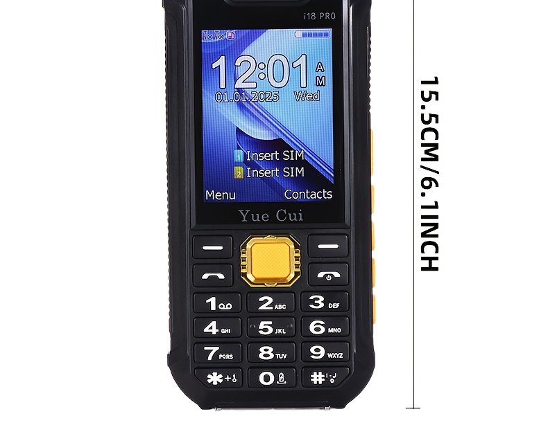 Telefon sa 2G mrežom i ultra-dugim trajanjem baterije, podržava osvetljenje/minijaturni ventilator/punjenje/rezervni telefon, prenosivi mobilni telefon za hitne slučajeve na otvorenom, telefon za kampovanje, dizajn velikog zvučnika, jak zvuk, dug vremenski period mirovanja, pogodan za aktivnosti na otvorenom