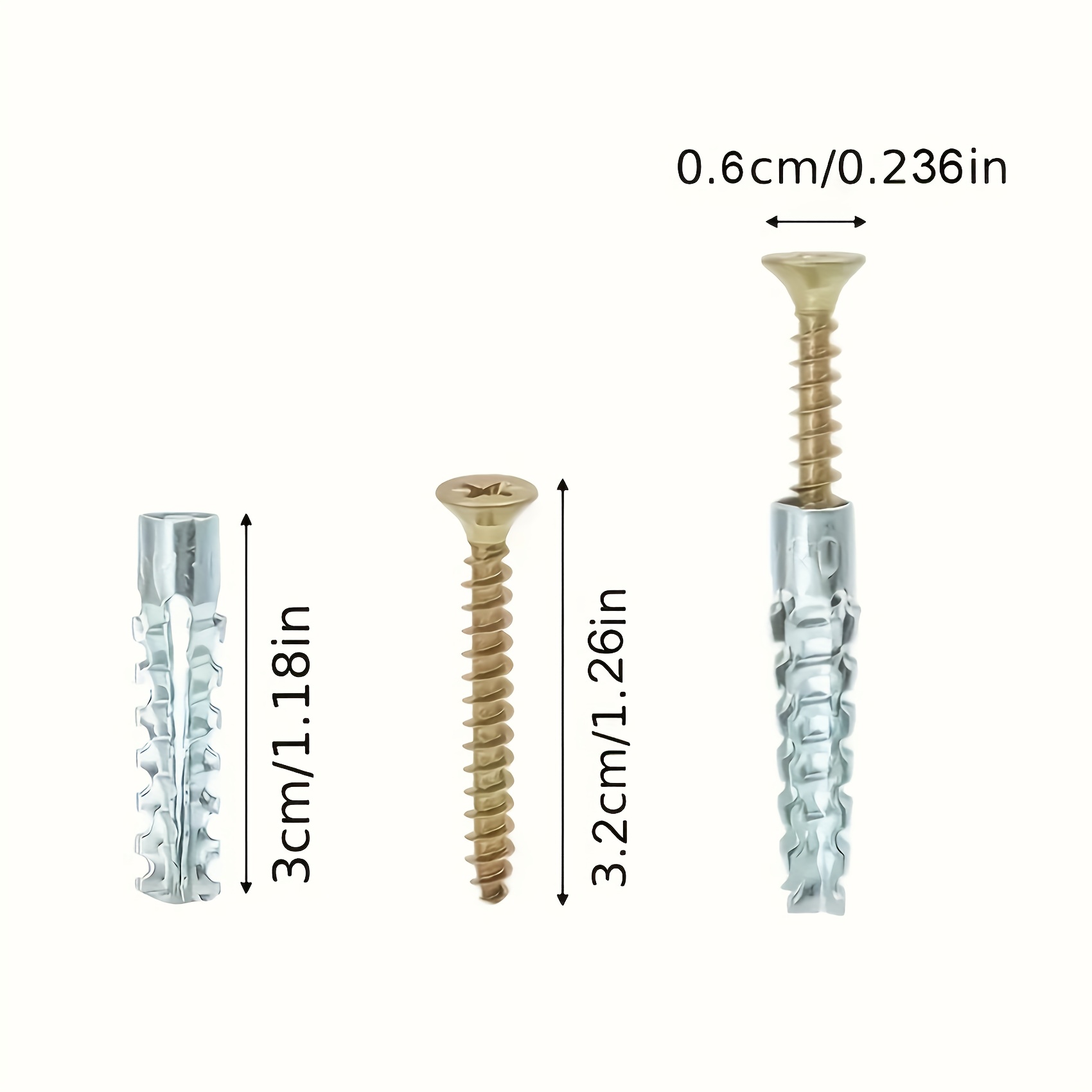 Setovi od 5/50/200 metalnih zupčastih ekspanzionih cevi sa samoreznim šrafovima za bušenje cevi, utikači za betonske zidove, sidra, kompleti vijaka, metalne zupčaste ekspanziono cevi sa samoreznim šrafovima - izdržljivi, visokočvrsti šrafovi, pogodni za betonske zidove