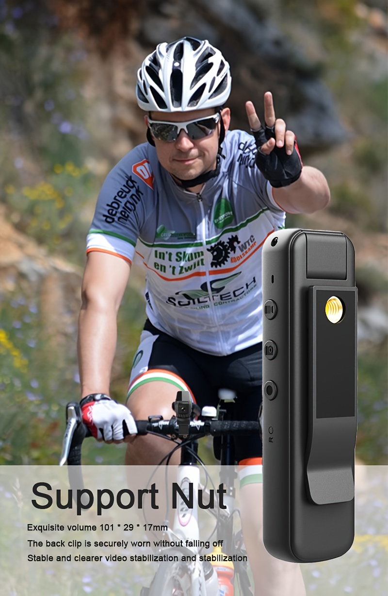 1080P Full HD Akciona Kamera sa Noćnim Vidom, Hotspot Wifi, Objektiv koji se Rotira 180°, Nosiva Sportska Kamera, Uređaj za Snimanje na Otvorenom za Bicikl