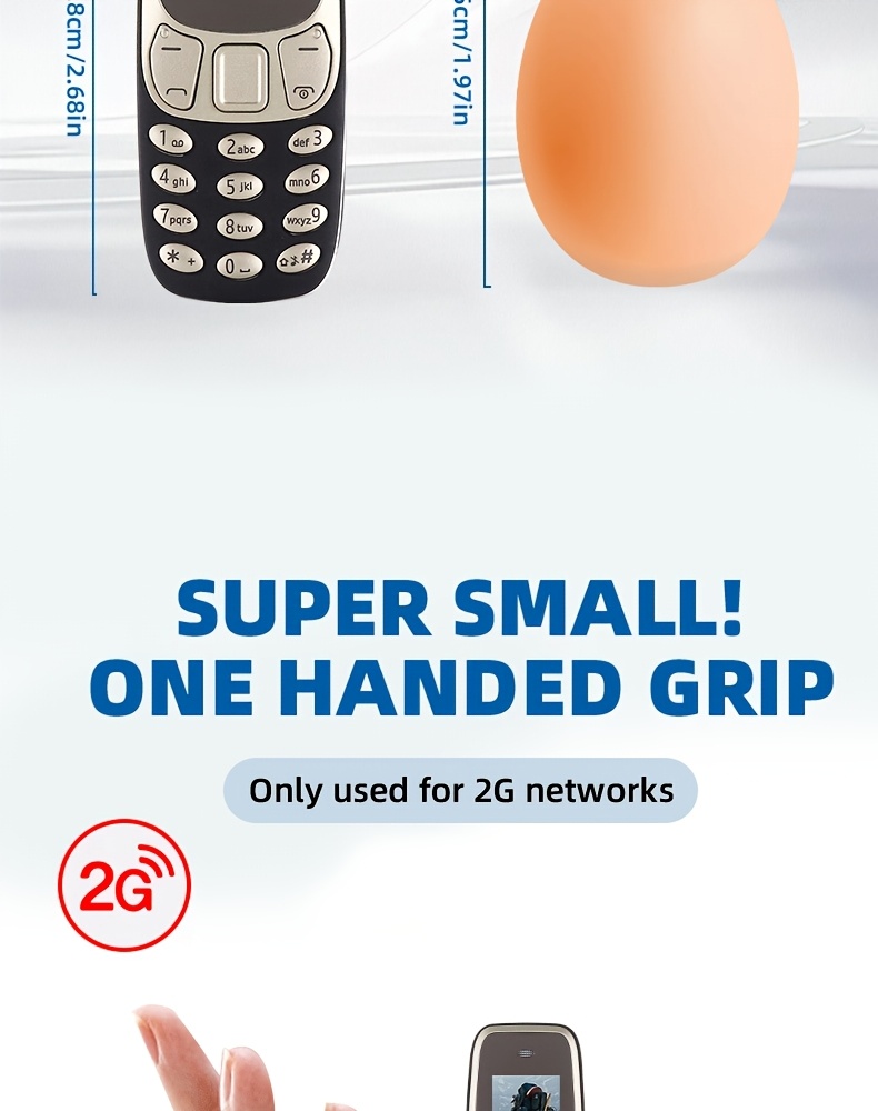 Mini telefon, 2G mreža, Dual SIM Dual Standby, kompaktan i štedi prostor, pogodan za rezervnu upotrebu, poslovne pozive, jednostavna funkcionalnost, minimalistički dizajn