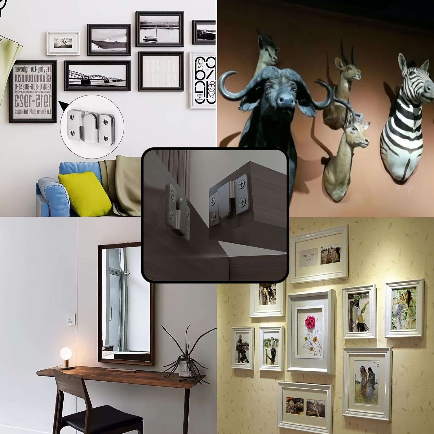 60 komada čeličnih montažnih nosača sa šrafovima - korozijom otporni kukice za nameštaj, uglove kreveta i zidne okove