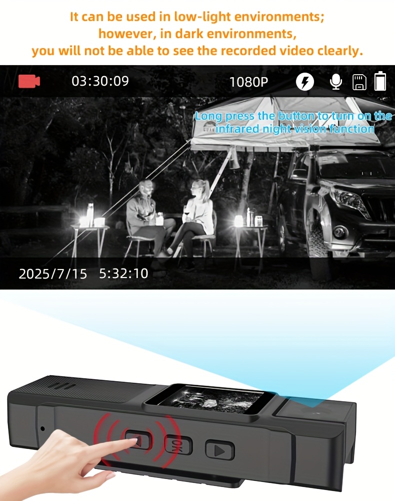 2025 Poboljšana Kompaktna Kamera - Snima Full HD 1080P Video sa 3.4cm LCD Ekranom i Objektivom koji se Rotira 180°, Ima Izdržljivu Bateriju od 800Mah, Idealna za Konferencije, Vožnju Biciklom, Snimanje Ljubimaca, Intervjue i Sakupljanje Svedocanstva - Opciono 32G ili 64G Memo