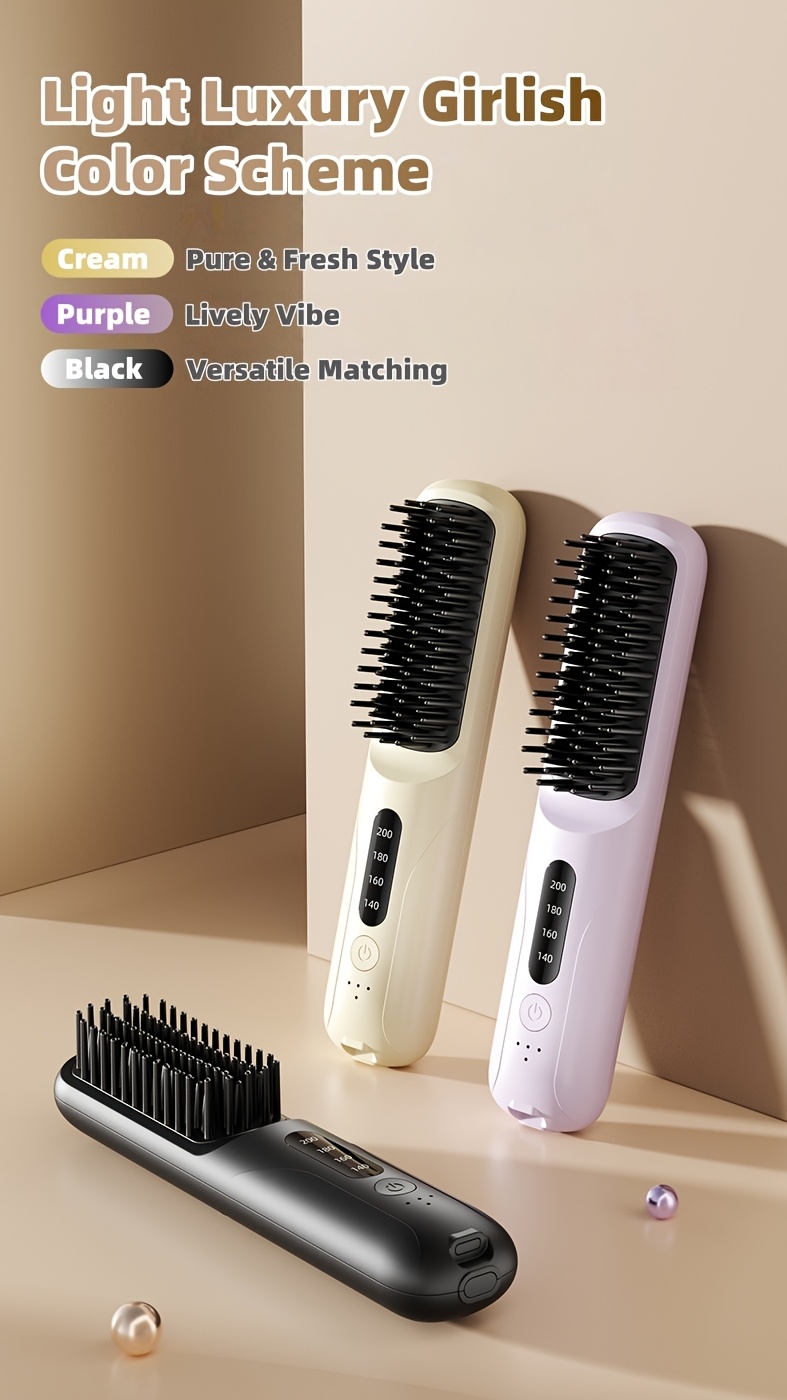 Prenosivi Ravnalo za Kosu sa Funkcijom Isključivanja - 4 Nivoa Temperature, Ravnanje/Stilizovanje bez Čvorova, Bezbedno za Mokru/Suvu Kosu, Pogodno za Baterijsko Ravnalo za Njegu Kose (Putno Prijateljsko)