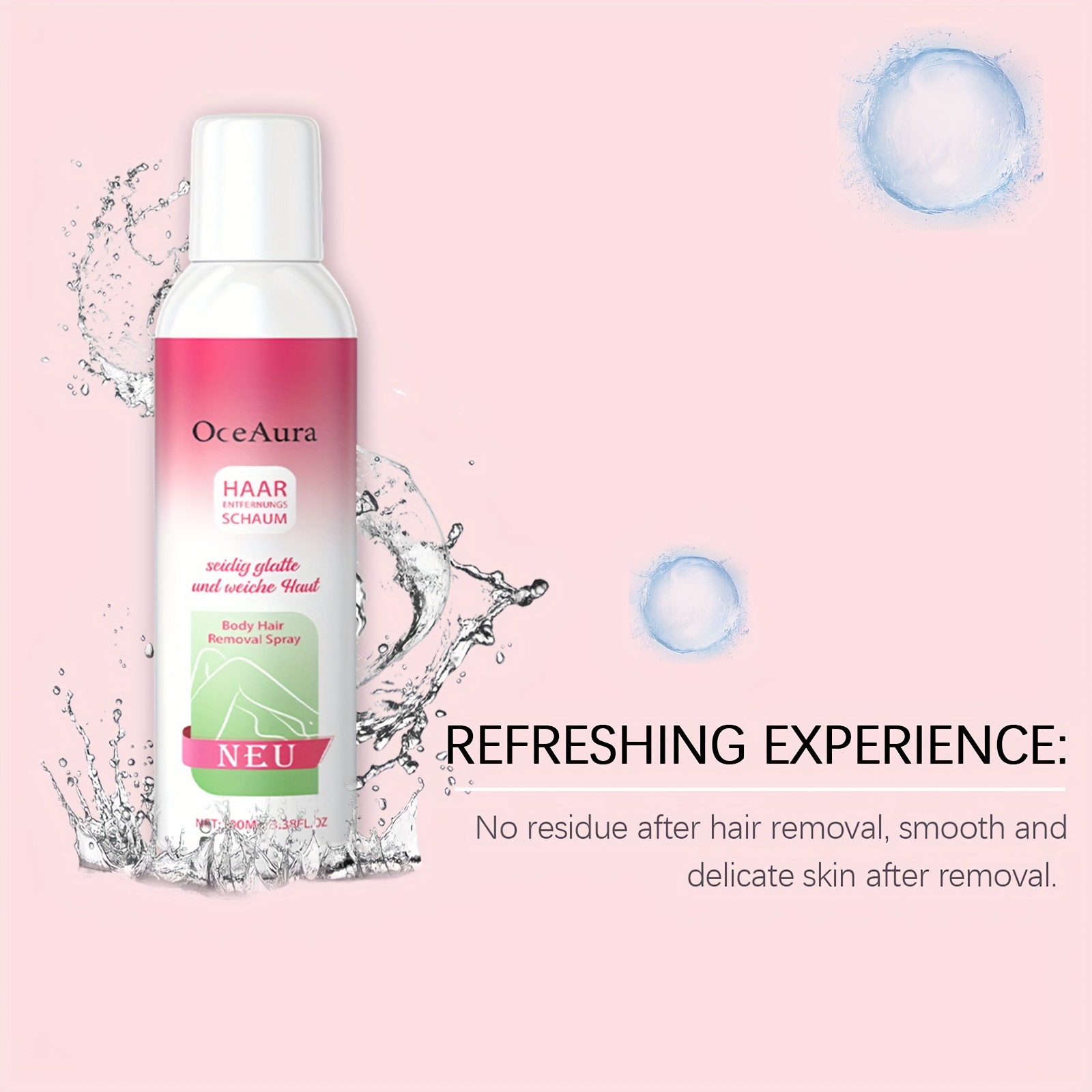 Blagi sprej za uklanjanje dlačica sa tela, lagan i neiritantan, osvežavajući za negu svetlo bež tena, pogodan za sve tipove svetlo bež tena, 100ml