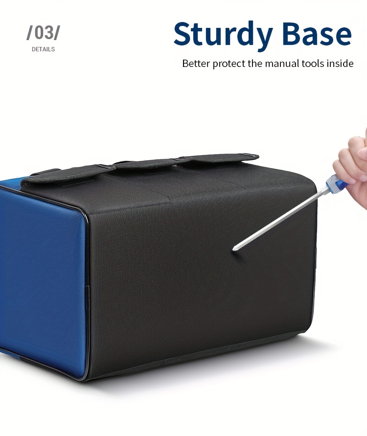 Izdržljiva torba za alat sa širokim otvorom - Dugotrajni poliester, više pregrada i džepova za skladištenje alata, nošenje i organizovanje, idealna za muškarce, bez potrebe za montažom