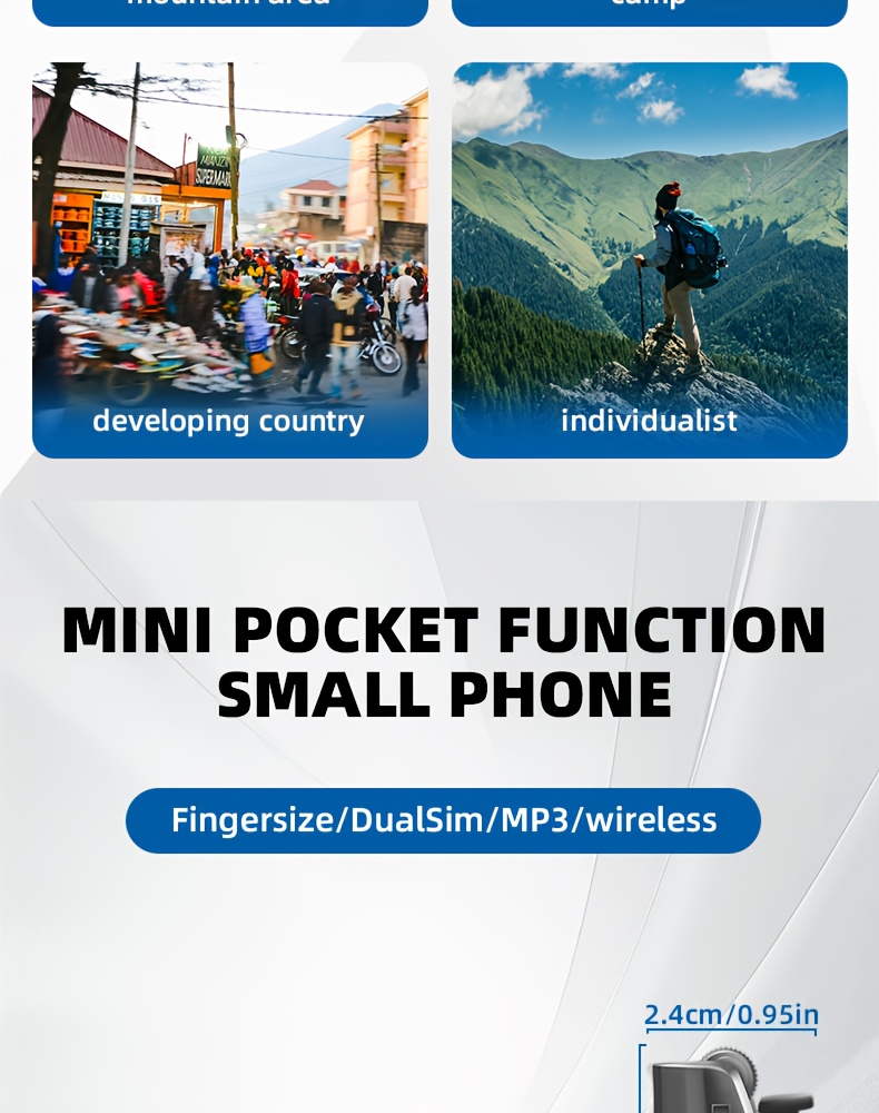 Mini 2G Flip Telefon, Dual SIM Dual Standby, Dostupan u Više Boja. Funkcije uključuju Pozivanje, Muziku, Tekstovanje i Vreme Čekanja od 150 Sati. Ima Funkciju Lampe, Lak je za Nošenje i Pogodan je za Aktivnosti na Otvorenom, Kampovanje.