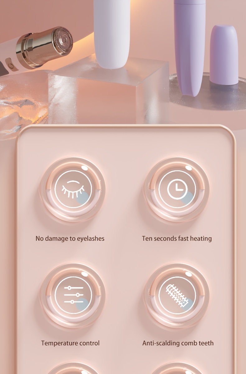 3-u-1 Električni uvijač za trepavice, pinceta i trimer - USB sa brzim podešavanjem temperature, bežično korišćenje, pogodan za uvijač za trepavice, trimer za obrve i trimer za dlačice na licu - Prenosivi kozmetički alat za žene i muškarce, pogodan za putovanja