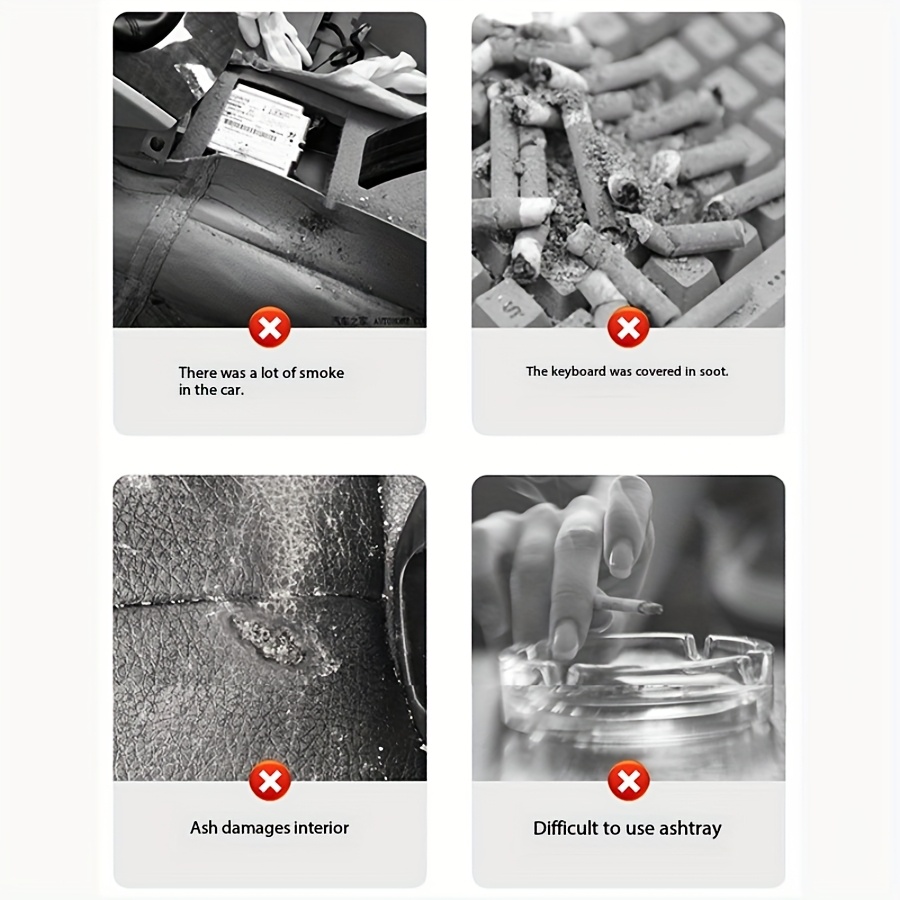 Prenosiva pepeljara koja sprečava pad pepela: Savršena za upotrebu u automobilima, pepeljara za lenje ljude, pribor za pušenje za vozila, nema potrebe za čišćenjem pepela, pušenje u vozilima, kontrola pepela, lako se čisti, dizajn otporan na prosipanje