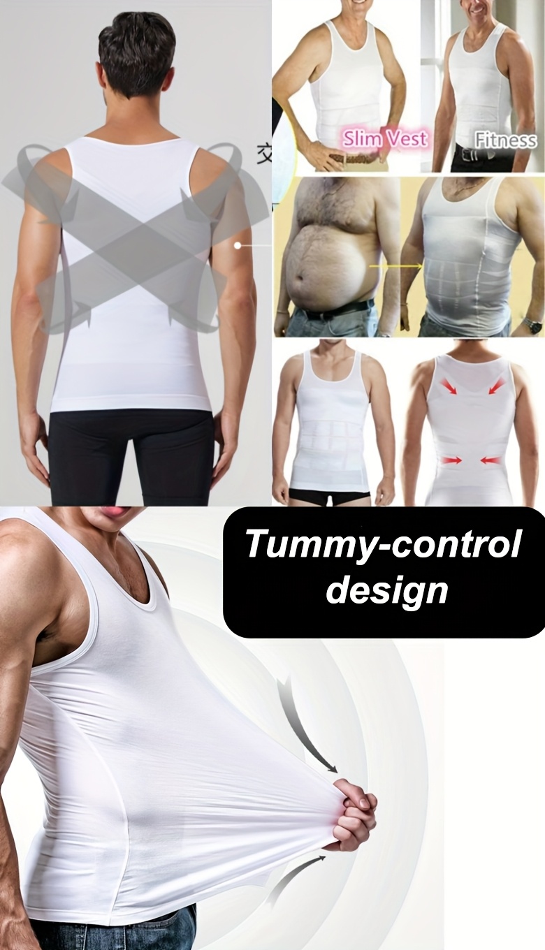Bešavni muški steznik za oblikovanje tela, kontrolu stomaka, kompresiju grudi i skrivanje prekomernih težih delova, pogodan za fitnes i kao osnovni sloj majica.