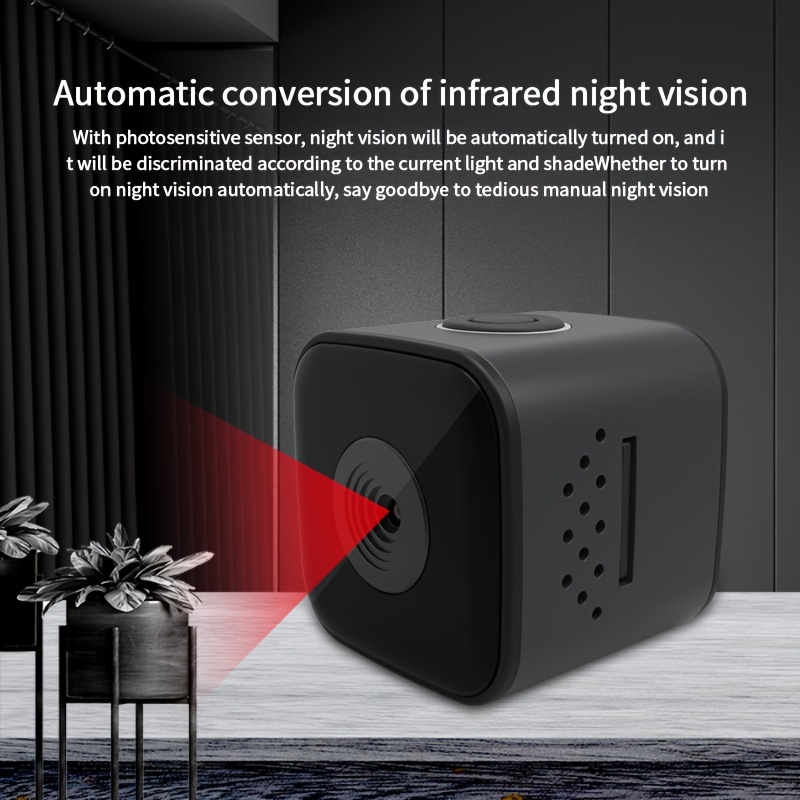 1 Set 1080P Full HD Mini Kamera - Auto AI Noćna Vizija, Mini Akciona Kamera, Punjiva, 64GB TF Memorijska Kartica