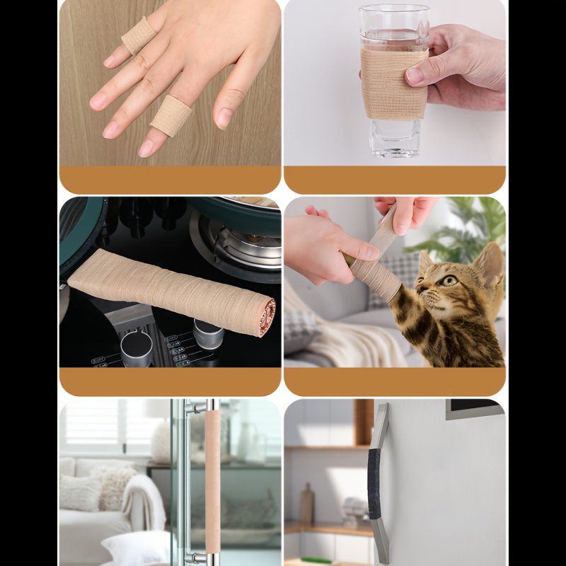 Paket od 5 sportskih traka za omatanje, samolepljive protiv žuljeva, protiv klizanja, zaštitne navlake, pogodne za tegove, šipke za fitnes opremu, štite dlanove, mogu se koristiti i za omatanje prstiju radi zaštite, tihi jastučići za noge stolice