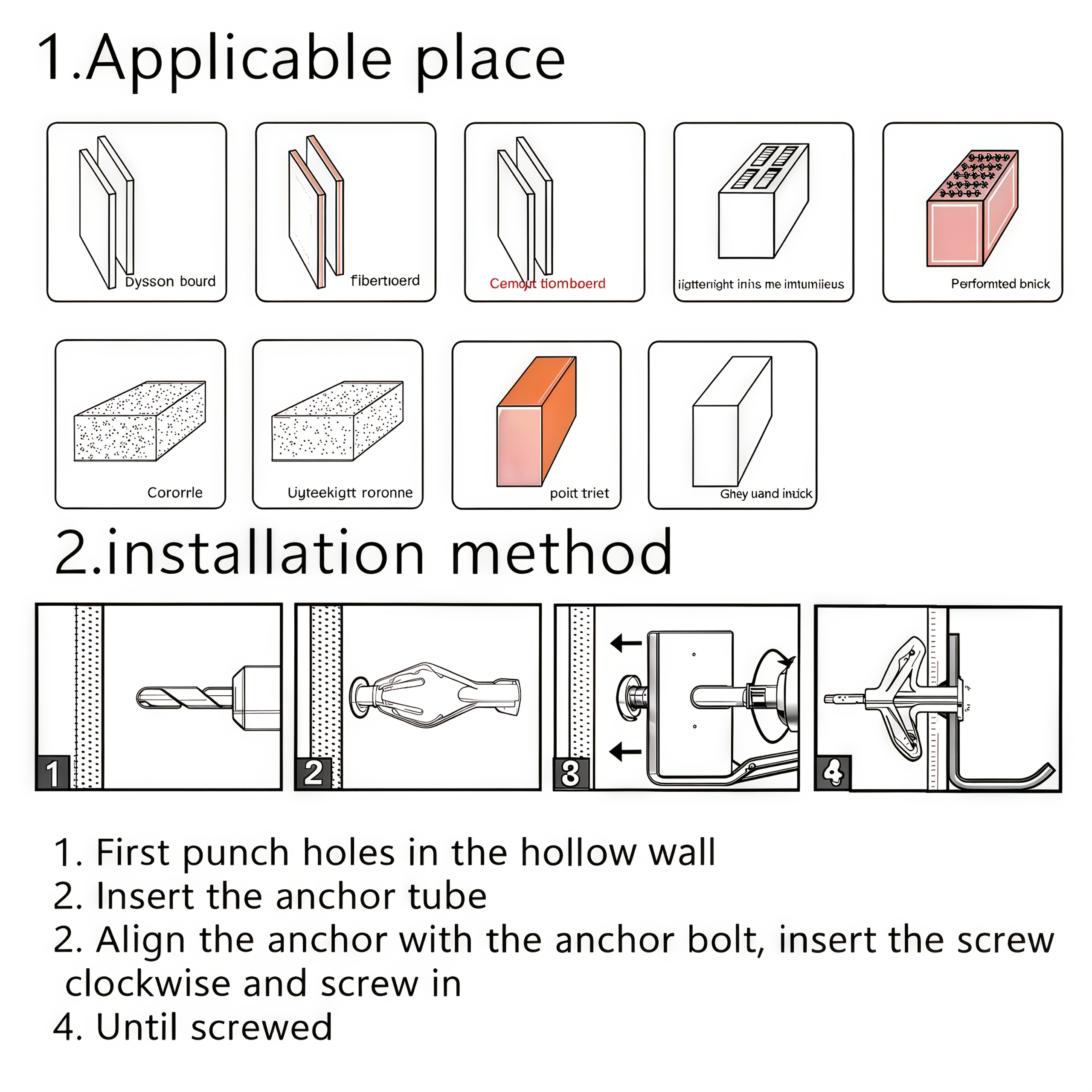 20, 50, 100 komada Sidreni vijak sa šrafom, Samobušna leptir ekspanziona čepka, Teška plastična sidrena oprema za montažu zavesa, lampe, slike (Bela)