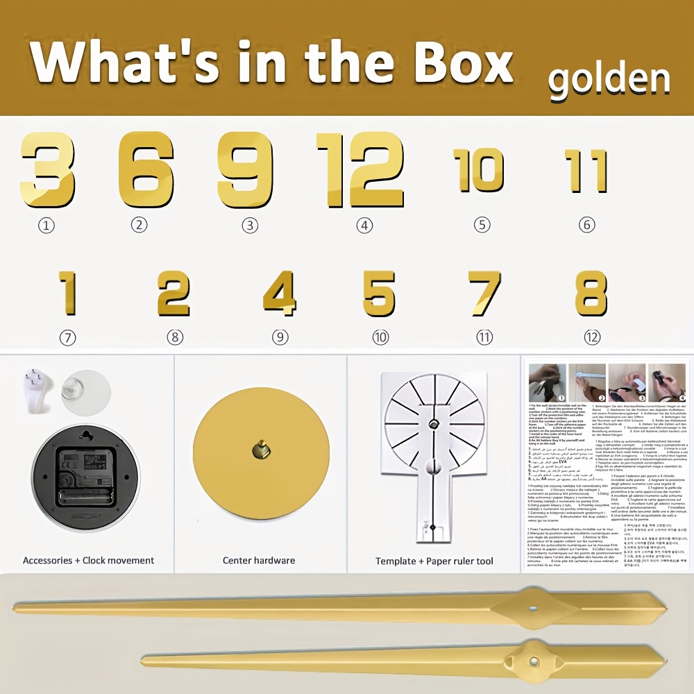 Silent Wall Clock prečnika 1m | Zidna dekoracija bez okvira, lepljiva, pogodna za sobu, trpezariju, spavaću sobu, radnu sobu, dnevnu sobu, laka instalacija, idealna za božićne/Halloween poklone