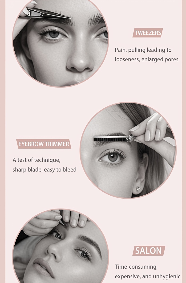 3-u-1 Električni uvijač za trepavice, pinceta i trimer - USB sa brzim podešavanjem temperature, bežično korišćenje, pogodan za uvijač za trepavice, trimer za obrve i trimer za dlačice na licu - Prenosivi kozmetički alat za žene i muškarce, pogodan za putovanja