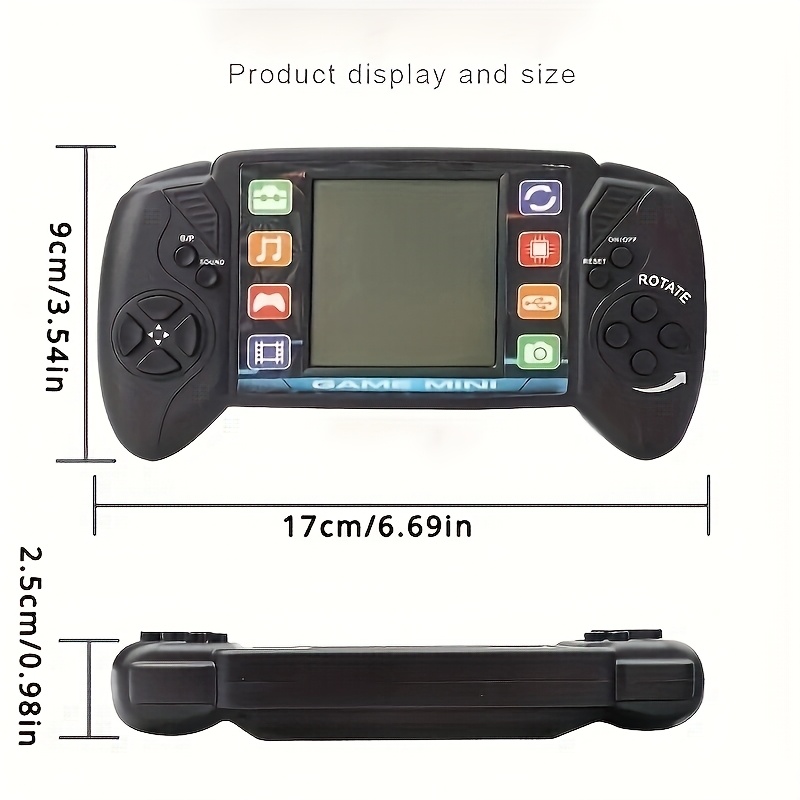 Retro ručna konzola za igre sa velikim jasnim ekranom - Izdržljivi plastični prenosivi sistem za igre, operacija jednostavna za korisnika