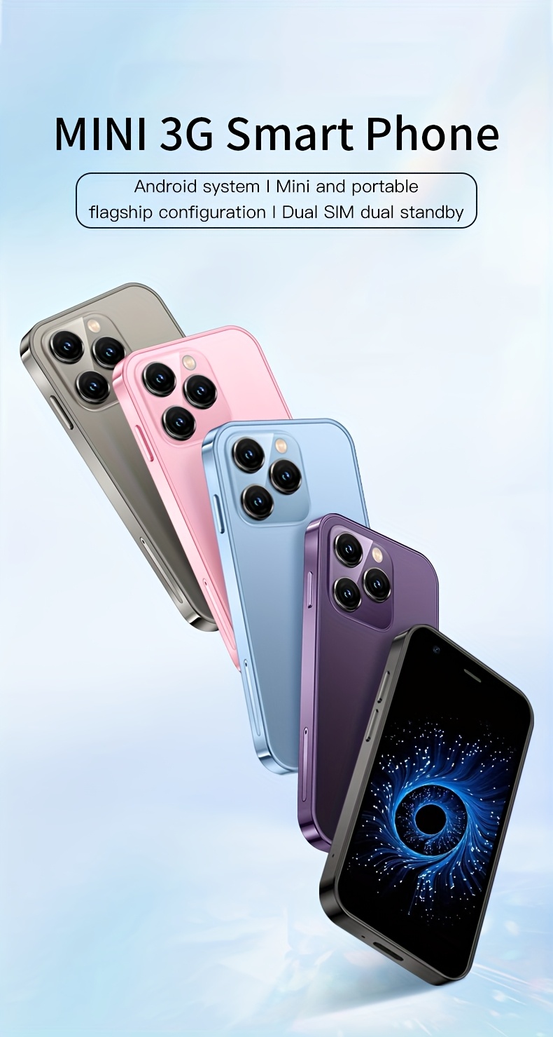 Novi Mini Telefon-3.0'' HD Dodirni Ekran, Dual SIM, 2GB+16GB, Face ID, Preuzimanje Aplikacija, Najmanji Smartphone na Svijetu, Idealna Rezervna Telefonska i Kreativni Poklon