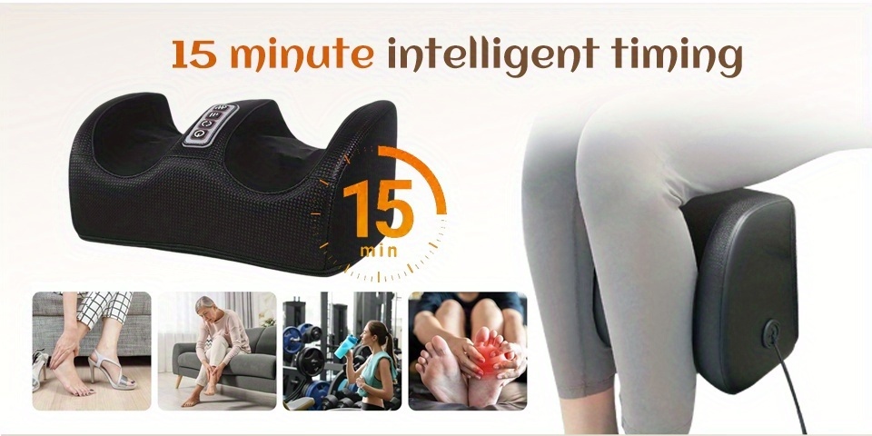 Dhovtcy Crni Električni Masažer | 3 Brzine, Reverzibilno Kotrljanje, 20 Rotirajućih Nodova, Tajmer od 15 minuta, Za Kućnu/Kancelarijsku Upotrebu, Napajanje Preko Utičnice, 220V