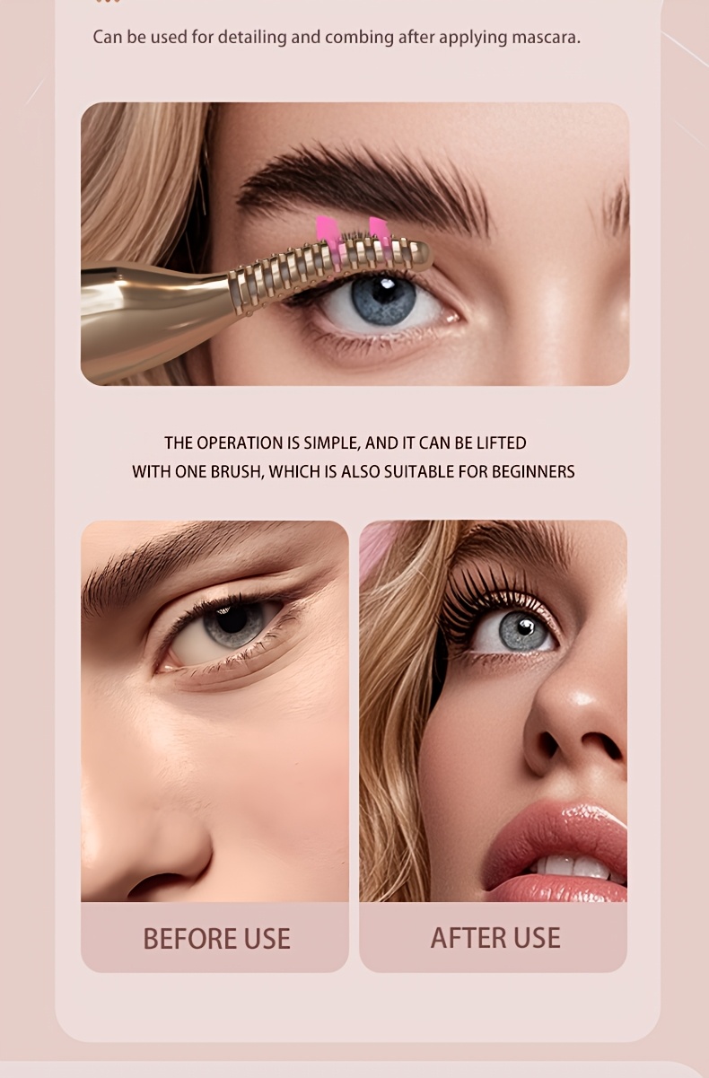 3-u-1 Električni uvijač za trepavice, pinceta i trimer - USB sa brzim podešavanjem temperature, bežično korišćenje, pogodan za uvijač za trepavice, trimer za obrve i trimer za dlačice na licu - Prenosivi kozmetički alat za žene i muškarce, pogodan za putovanja