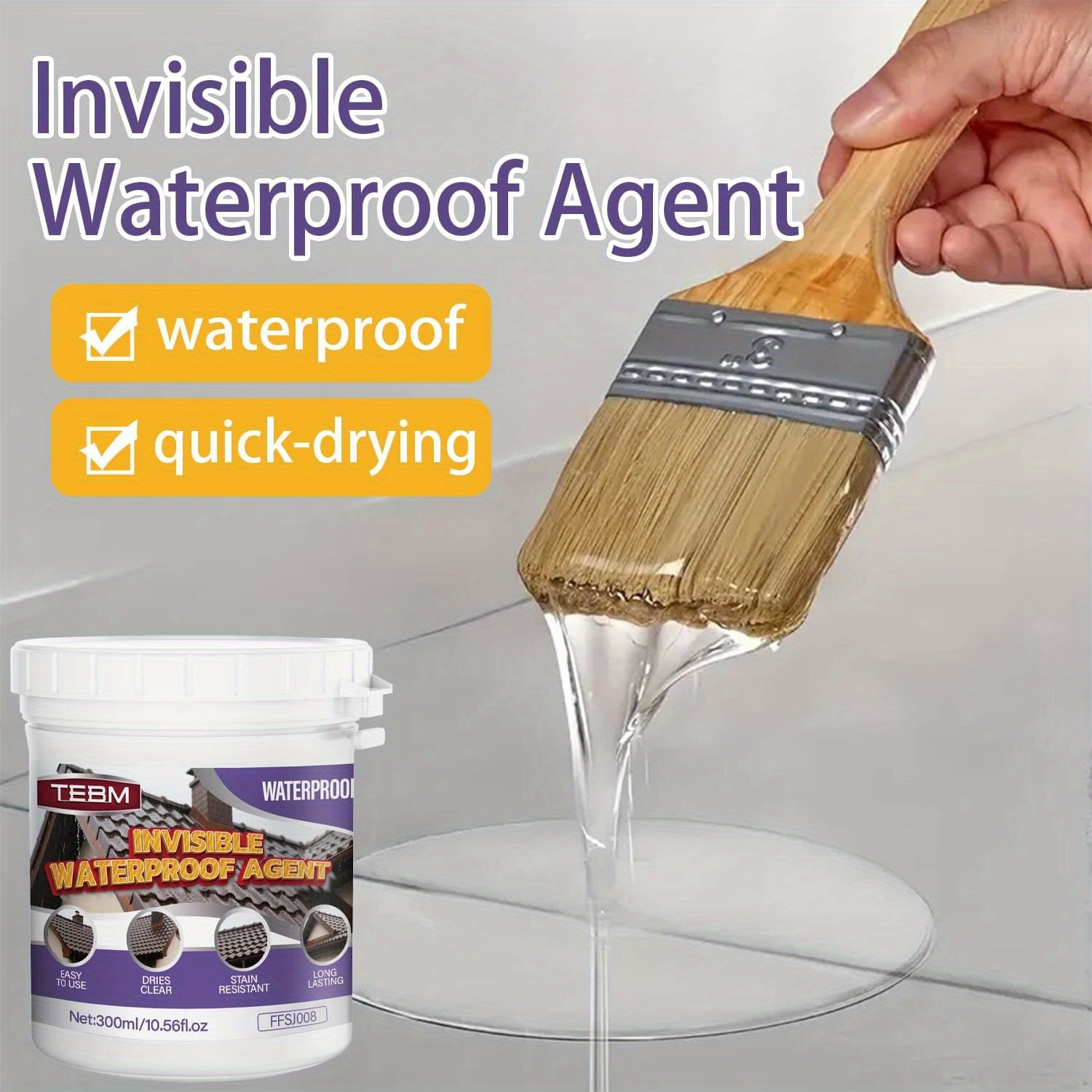 Nevidljivi Vodootporni Agent za Rastafe i Zidne Šavove Balkonskih Prozora - Popunjava Propuštene Mesta, Otporan na Prašinu & Termoizolacija, Laka Aplikacija, Izdržljiv & Dugotrajan Zaptivač