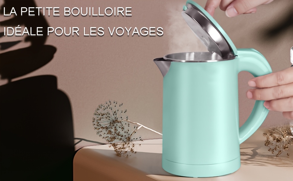 0.6L Prenosivi Električni Kuvalo za Vodu sa Bazom Rotirajućom 360° & Brzo Kuvanje - 304 Nerđajući Čelik Putno Kuvalo, Kompaktan Dizajn za Kampovanje, Kancelariju, Kućnu Upotrebu - Kompatibilno sa Kafom, Čajem, Instant Rezancima - Idealno za Putovanja & Kuvanje na Otvorenom