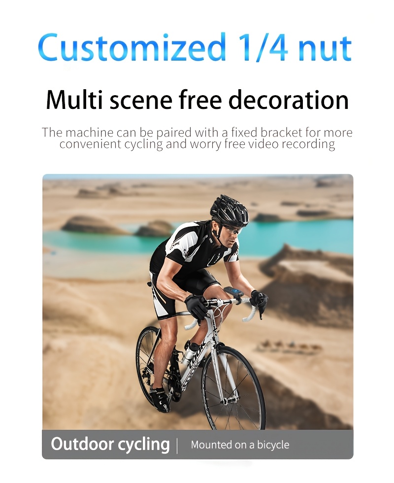 4K Ultra HD Motociklistička Akciona Kamera sa Ekranom, 180° Rotirajućim Objektivom, WiFi Hotspotom, Magnetnim Zadnjim Klipom i Bežičnim Snimanjem - Prenosiva Mini Kamera za Spoljašnje Sportove, Vožnju i Vožnju Motocikla, Dodatak za Motocikle