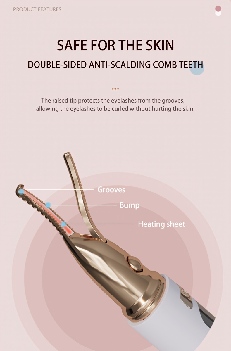 3-u-1 Električni uvijač za trepavice, pinceta i trimer - USB sa brzim podešavanjem temperature, bežično korišćenje, pogodan za uvijač za trepavice, trimer za obrve i trimer za dlačice na licu - Prenosivi kozmetički alat za žene i muškarce, pogodan za putovanja