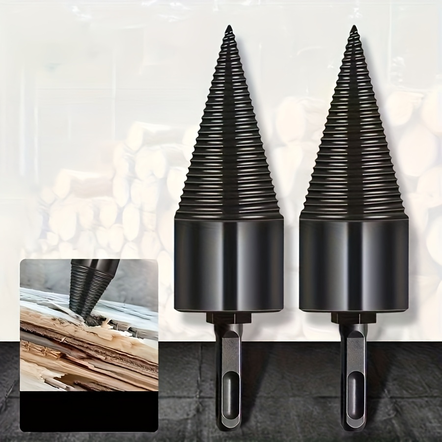 1 kom, 32/34mm - Alat za lako cepanje drveta sa nastavkom za bušilicu, dolazi sa okruglim i šesterokutnim drškama, lako cepa drvo, pogodan za negu travnjaka i obradu drveta