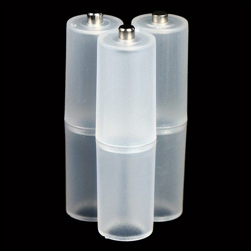 Komplet od 4 adaptera za pretvaranje baterija AAA u AA - Providna plastična futrola sa klik-zatvaračem, Kompaktan i lagan, Uključen prenosivi etui za elektroniku, putovanja, kućnu i kancelarijsku upotrebu, Elektronski dodaci | Čvrsto pristajajući adapteri | Izdržljiva konstrukcija