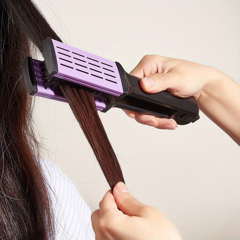 WANMEI Ravnalo za kosu V češalj za stilizovanje kose, dvostruka upotreba, ravnalo i uvijanje, kućni češalj bez punjenja