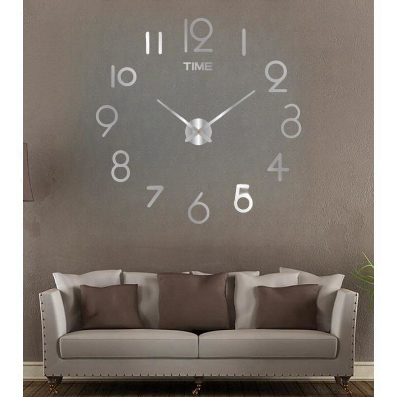 NONZHU Vetrovni Sat za Dnevnu Sobu, Kreativni Samolepljivi Dekorativni Sat Bez Bušenja, Evropski Minimalistički Ukrasni Sat, Tihi Digitalni Zidni Sat sa Nalepnicom, Akrilni Kreativni Sat, Kreativni Sat sa Nalepnicom za Zid za Kućnu Radnu Sobu, Dnevnu Sobu, Spavaću Sobu