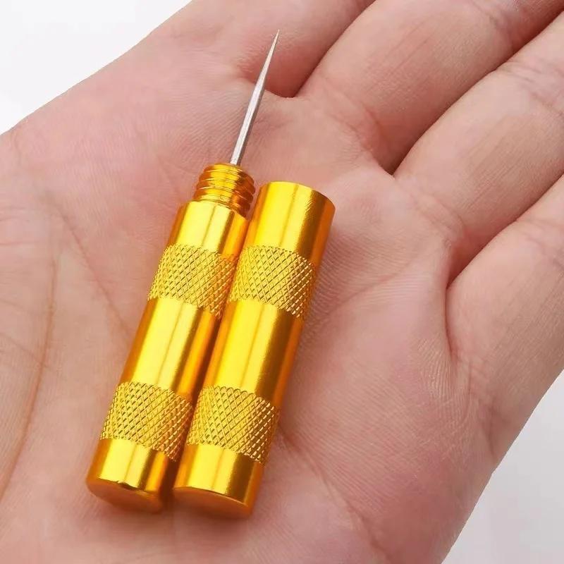 Mini ručni šiljak za šivenje sa iglom i rupicom - prenosivi kožni šiljak za DIY projekte, popravku obuće, izradu kože - kompaktan za popravke, idealan za početnike i iskusne majstore (zlatni)