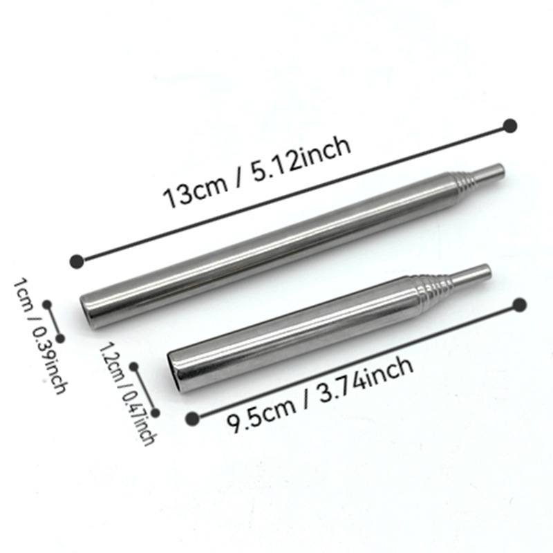 1 komad Prenosivog Teleskopskog Puhača za Vatru od Nerđajućeg Čelika, Cev za Vatru, Štapić za Vatru, Alat za Kuvanje na Otvorenom za Kampovanje, Izvlači se do 62Cm/48.5Cm, Bez Baterije