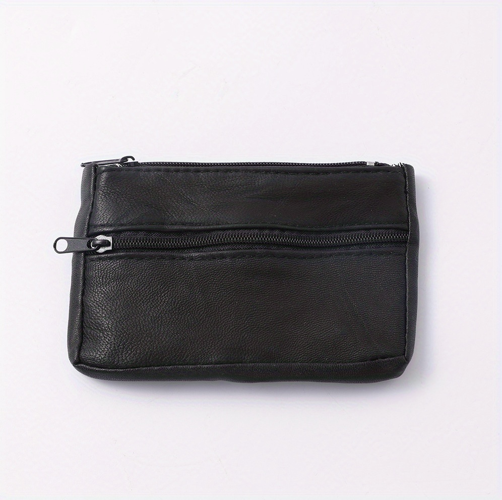 Crni Novčanik od Prave Kože sa Držačem za Kartice i Kovance - Kompaktan, Prenosiv Višenamenski Novčanik sa Kopčom na Pritisak za Žene