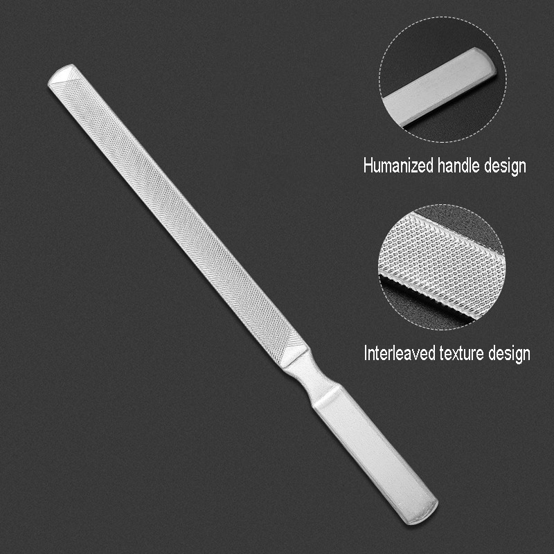 Profesionalna dvostrana turpija od nehrđajućeg čelika - Bez formaldehida, bez mirisa, pogodna za salon i kućnu upotrebu - Izdržljiva za manikir/pedikir/uklanjanje, za kožu (bez agresivnih hemikalija)